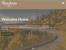 Tablet Screenshot of broadwaypropertiesnc.com